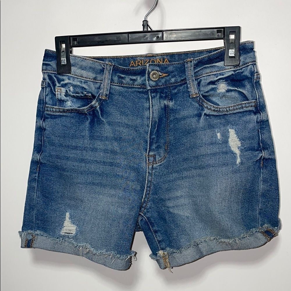 Arizona Jean Company Blue Distressed Jean Shorts